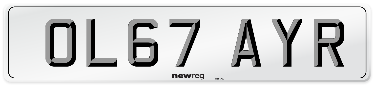 OL67 AYR Number Plate from New Reg